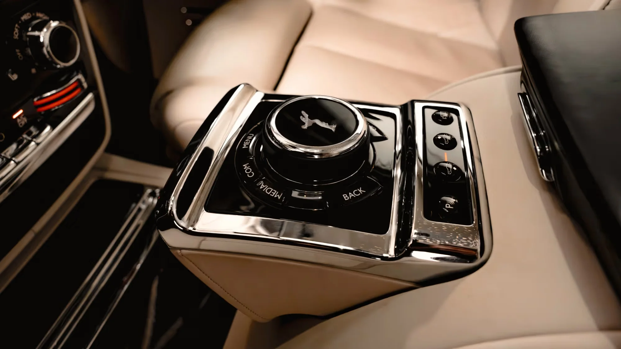 Rolls-Royce Phantom rear cabin controls and leather trim